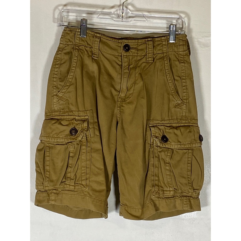 American Eagle Cargo Shorts Size 26 Khaki Tan Utility 100% Cotton Bermuda‎